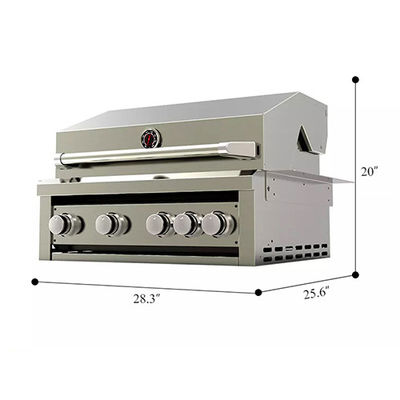 30 Inch 4 Burner Built In Gas Grills With Side Burner Outdoor Kitchen